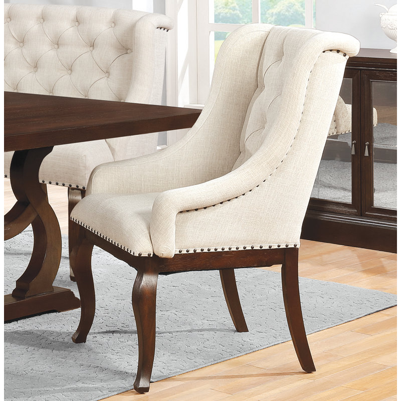 Laurel Foundry Modern Farmhouse Keeter Tufted Upholstered Wingback Arm Chair in Cream Reviews Wayfair